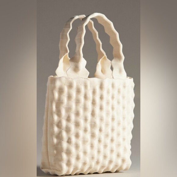 Anthropologie Handbags - Anthropologie Textured Midi Tote in Cream